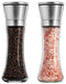 K Basix Salt and Pepper Shaker Grinder Set of 2-6 Oz Capacity, Stainless Steel Top and Tall Glass Body