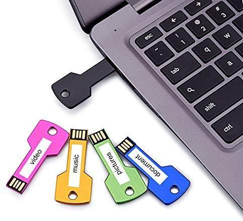 JUANWE USB Flash Drives 5 Pack 16GB USB 2.0 Metal Thumb Drives Jump Drive Memory Stick Key Shape for Students,Office,Company