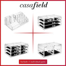 Casafield Acrylic Cosmetic Makeup Organizer & Jewelry Storage Display Case - Large 16 Slot, 2 Box & 10 Drawer Set - Clear