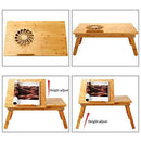 Laptop Desk Nnewvante Adjustable Laptop Desk Table Bamboo Foldable Breakfast Serving Bed Tray w' Drawer by NNEWVANTE