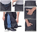 Men's Motorcycle Waterproof Over-Pants Full Side Zip with Removable CE Armor Black
