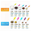10 Piece Stainless Steel Measuring Cups And Spoons Set with with Colorful Silicone Handles