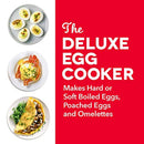 Dash DEC012AQ Deluxe Rapid Egg Cooker: Electric, 12 Capacity for Hard Boiled, Poached, Scrambled, Omelets, Steamed Vegetables, Seafood, Dumplings & More with Auto Shut Off Feature Aqua