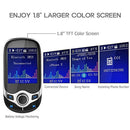 Nulaxy Bluetooth FM Transmitter 1.8" Color Screen Wireless Receiver Car Kit W QC3.0 Quick Charge, Car Battery Voltage Reading, Handsfree Calling, Support USB Drive, TF Card, AUX, EQ Mode - KM28 Silver