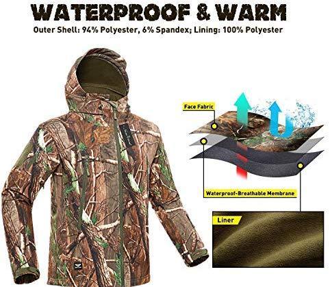 NEW VIEW Hunting Jacket Waterproof Hunting Camouflage Hoodie for Men,Hunting Suit