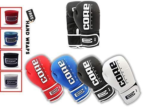 Core Boxing Gloves with Free Hand wrap Adult Sparring Training Boxing Gloves Pro Punching Heavy Bags mitt UFC MMA Muay Thai for Men & Women Fight Boxing Gloves and Kickboxing