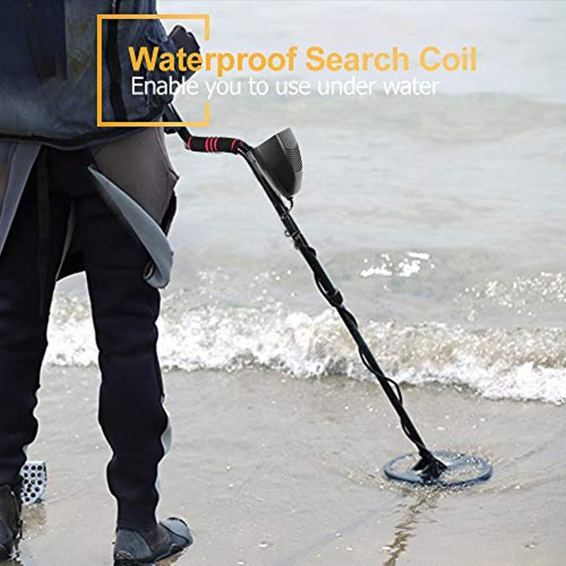 Metal Detector - High-Accuracy Metal Finder with LCD Display, Discrimination Mode, Distinctive Audio Prompt, 10” Waterproof Search Coil for Underwater Metal Detecting, Metal Detector with P/P Function