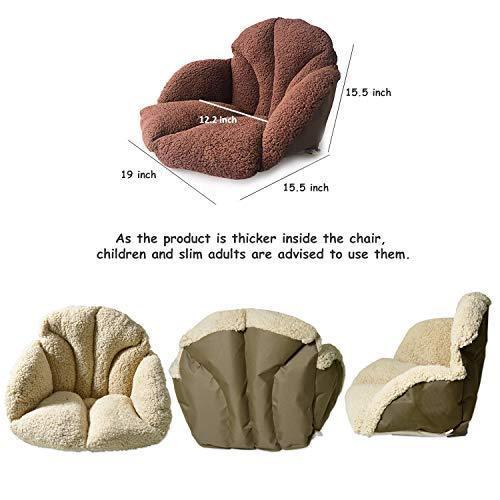 Moral Chase Support Waist Backrest Pad Seat Cushion Cashmere Wool Keep Warm, Best Cushion for Home Office Chair, Car Seat, Recliner (Khaki)