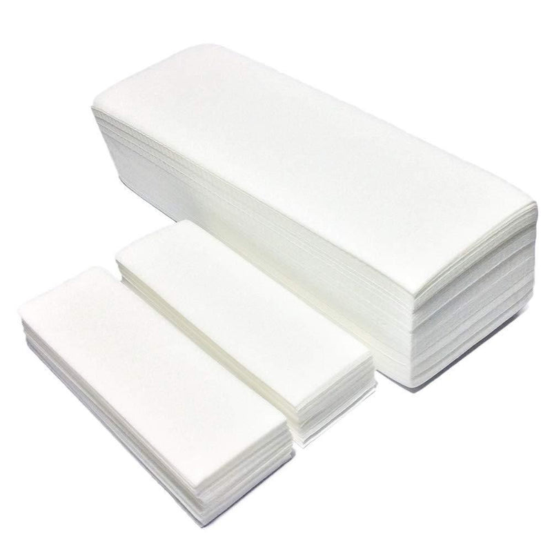The Quality Non-Woven Wax Strips - Facial and Full Body Sizes Available, 200 Wax Strips (100 Small,100 Large)