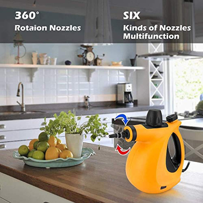 ShamBo Handheld Pressurized 9 in 1 Steam Cleaner, with 9-Piece Accessory Set for Bathroom, Kitchen, Surfaces, Carpet, Car Seats and Floor, Steamer