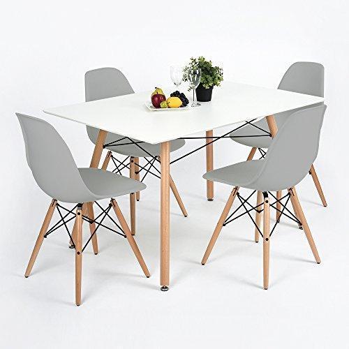 Furmax Pre Assembled Modern Style Dining Chair Mid Century Modern DSW Chair, Shell Lounge Plastic Chair for Kitchen, Dining, Bedroom, Living Room Side Chairs (White)