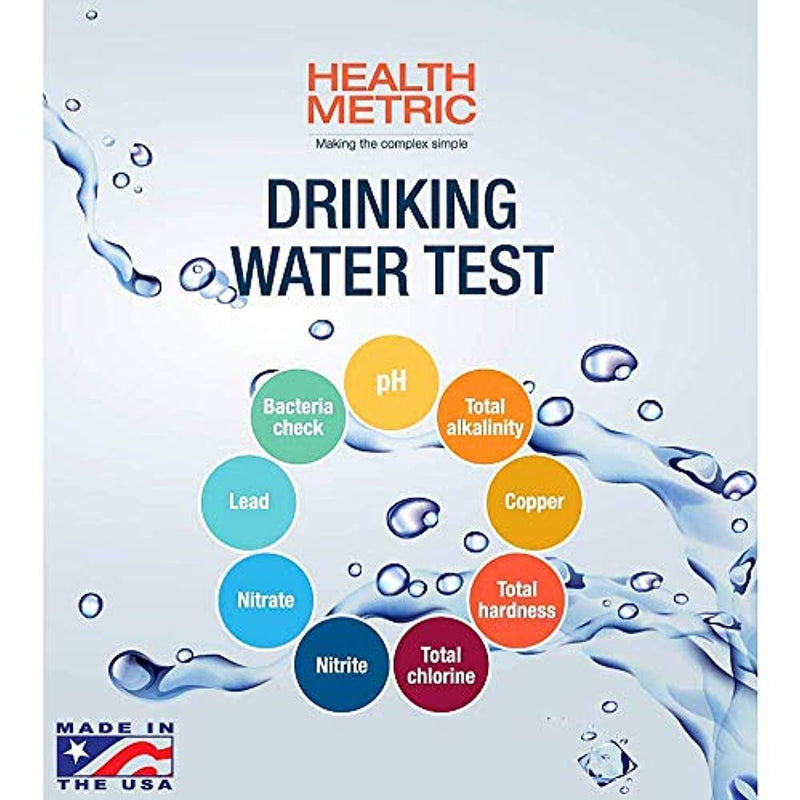 Health Metric  Drinking Water Test Kit for Home Tap and Well Water - Simple Testing Strips for Lead Copper Bacteria Nitrate Chlorine and More | Made in USA to EPA Standards