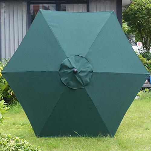 Sunnyglade 7.5' Patio Umbrella Outdoor Table Market Umbrella with Push Button Tilt/Crank, 6 Ribs (Tan)