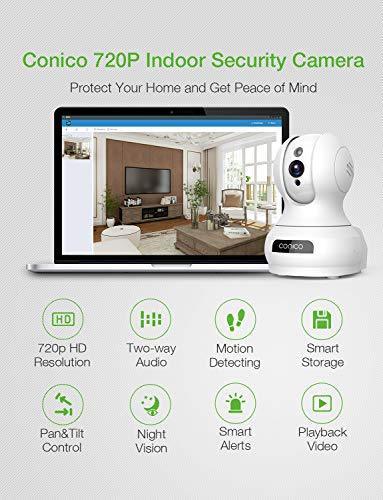 Wireless Security Camera,720P HD WiFi Baby Monitor, Pan/Tilt/Zoom IP Camera for Baby/Elder/Pet/Nanny Monitor Night Vision Motion Detection 2-Way Audio Cloud Service Available