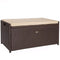 Barton Outdoor Storage Bench Rattan Style Deck Box Wicker Patio Furniture Water Resistance w/Seat Cushion, 60-Gallon, Brown