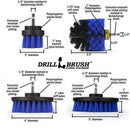 Drillbrush Swimming Pool Accessories - Drill Brush Power Scrubber Kit - Pool Brush for Vinyl Liners - Hot Tubs and Spas Jacuzzi - Pool Cover Brush Heads - Hot Tub Power Scrub Brushes - Walls and Deck