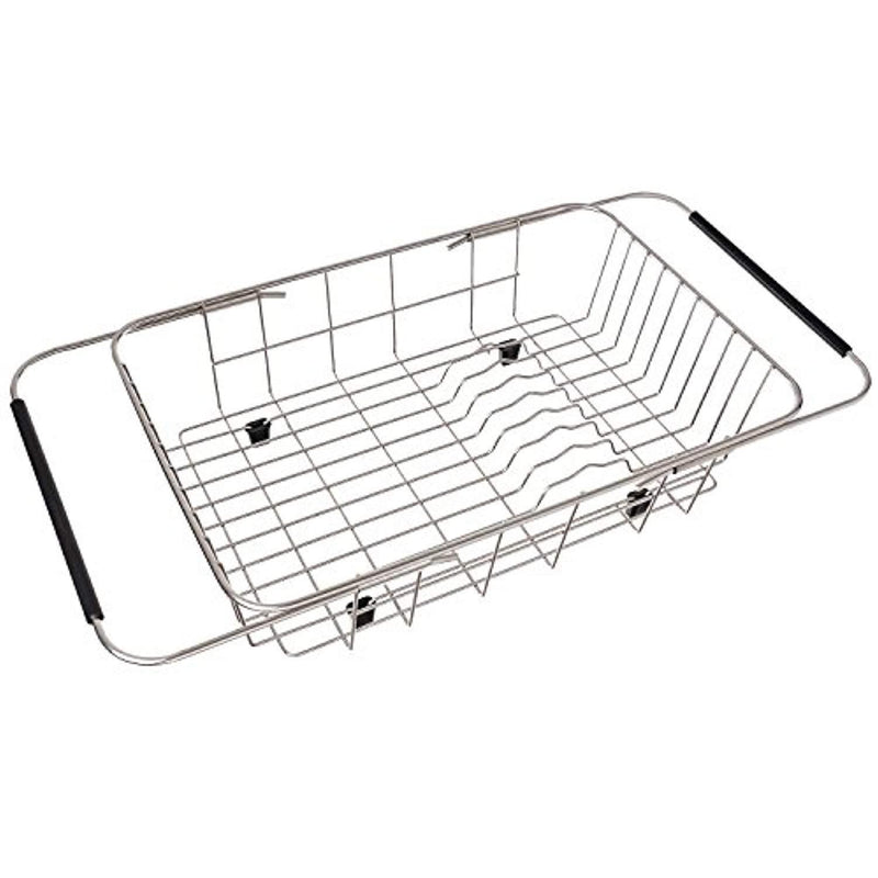 MOHICO Expandable Dish Drying Rack, Dish Drainer On Counter,Over Sink or In Sink Dishes Holder,Rust Proof Stainless Steel