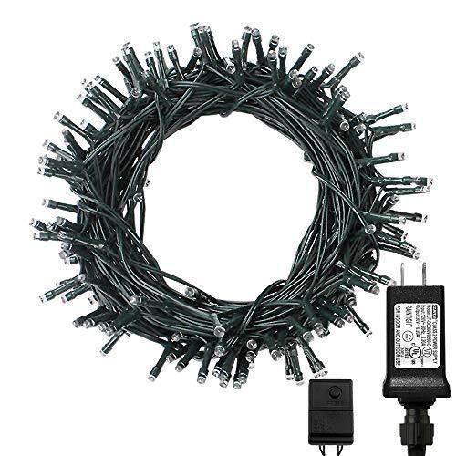 PMS 500 LED Multicolor String Fairy Lights on Dark Green Cable with 8 Light Effects and Memory Function, Low Voltage Transformer Included, UL Listed. Ideal for Christmas, Xmas, Party, Wedding, etc.