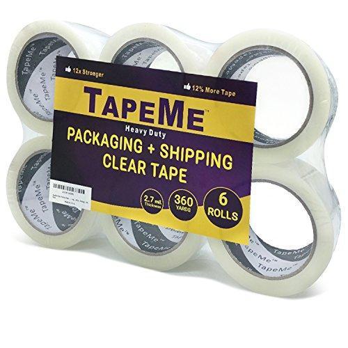 TapeMe Clear Packing Tape - 60 Yards Per Roll - 2.7mil (12 Rolls)