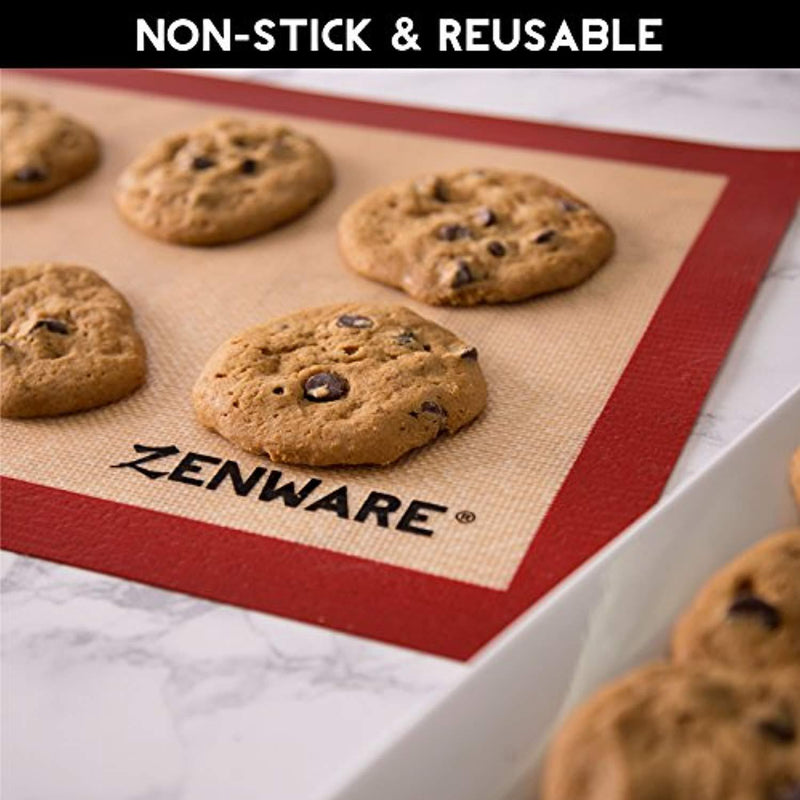 Zenware Professional Non Stick Silicone Baking Mat Cookie Sheet Liner - Set of 2