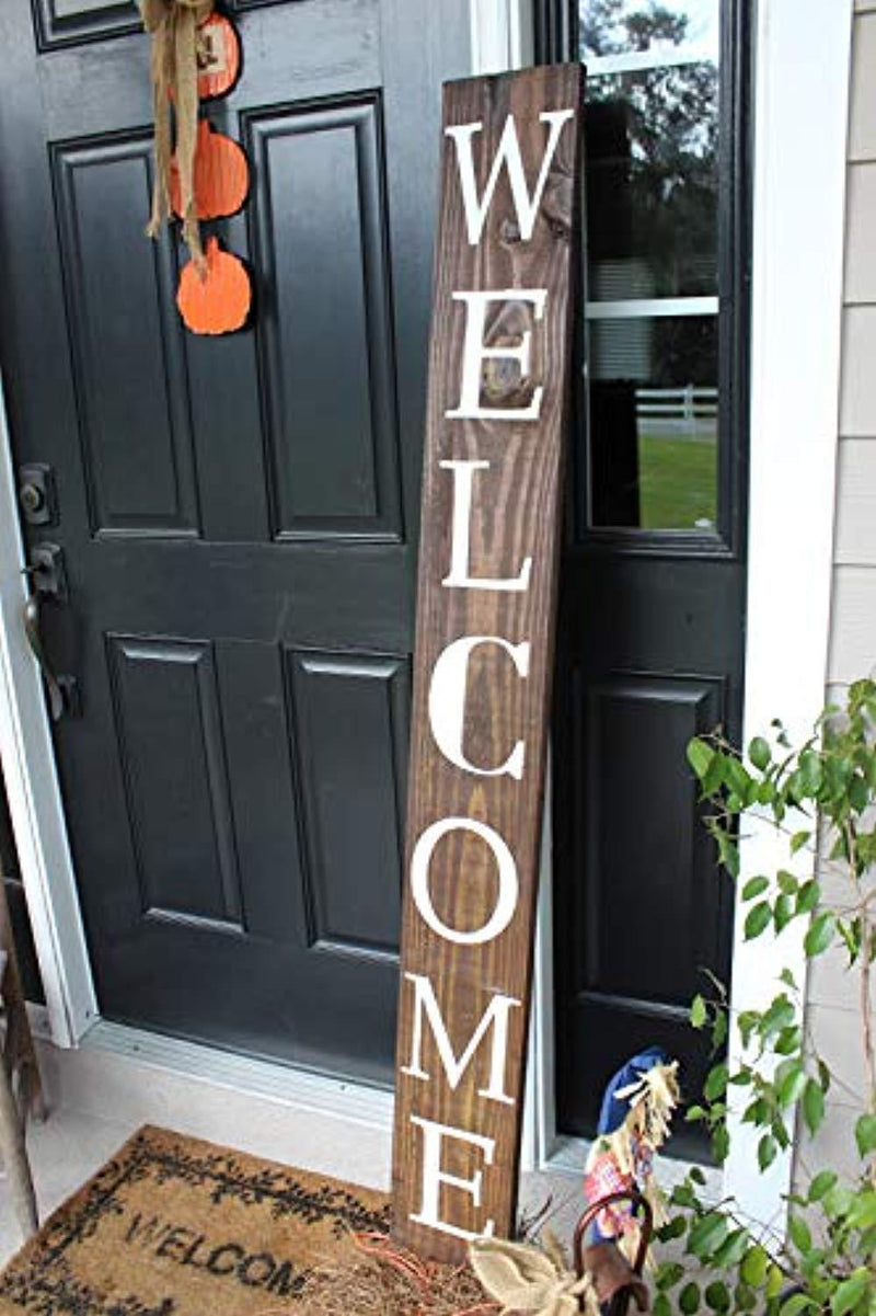 SmithFarmCo Wooden Welcome Sign for Home Front Porch Sign/Front Door Sign: Rustic Wood