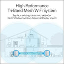 NETGEAR Orbi Tri-Band Whole Home Mesh WiFi System, with Wall Plugs for Placement Anywhere (RBK33) – Router Replacement Covers up to 5,000 sq. ft. 3-Pack Includes 1 Router & 2 Wall Plug Satellites