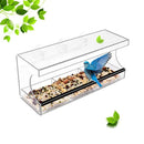 Ankway Durable Acrylic Window Bird Feeder for Outside with 3 Strong Sticky Suction Cups, Removable Tray, Drain Holes for Bluebird Cardinal Bird