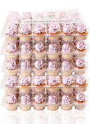 (5 Pack) Fill'nGo Carrier Holds 24 Standard Cupcakes - Ultra Sturdy Cupcake Boxes | Tall Dome Detachable Lid | Clear Plastic Disposable Containers | Storage Tray | Travel Holder | Also Regular Muffins