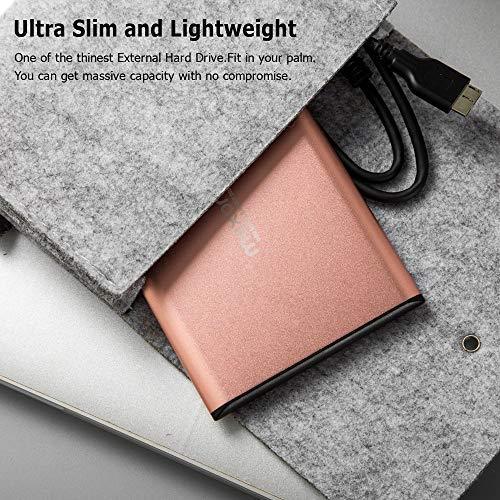 500GB External Hard Drive Portable - Maxone 2.5'' Ultra Slim HDD Storage USB 3.0 for PC, Mac, Laptop, PS4, Xbox one - Gold