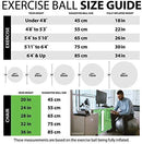 URBNFit Exercise Ball (Multiple Sizes) for Fitness, Stability, Balance & Yoga - Workout Guide & Quick Pump Included - Anti Burst Professional Quality Design