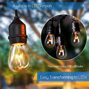 52 ft Outdoor String Lights Commercial Grade Weatherproof - 28pack 11W Incandescent Bulbs Included - UL Listed Heavy Duty - 24 Hanging Sockets - Perfect Patio Lights Bistro Market Cafe Lights