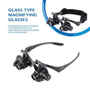 Aomekie LED Illuminated Double Eye Jeweler Watch Repair Magnifying Glasses Loupe Headband Magnifier -8 Interchangeable Lens: 2.5X/4X/6X/8X/10X/15X/20X/25X