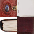 Leather Journal with Semi-precious Stone & Buckle Closure Leather Diary Gift for Him Her