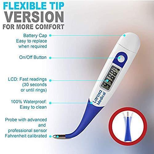 LAROSA MEDICAL Basal Thermometer - Digital Basal Body Temperature Monitor for Tracking Ovulation - Highly Accurate 1/100th Degree - Catch Perfect Ovulation and Get Pregnant Naturally