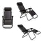 Idealchoiceproduct 2-Pack Zero Gravity Outdoor Lounge Chairs Black Patio Adjustable Folding Reclining Chairs with Removable Pillow