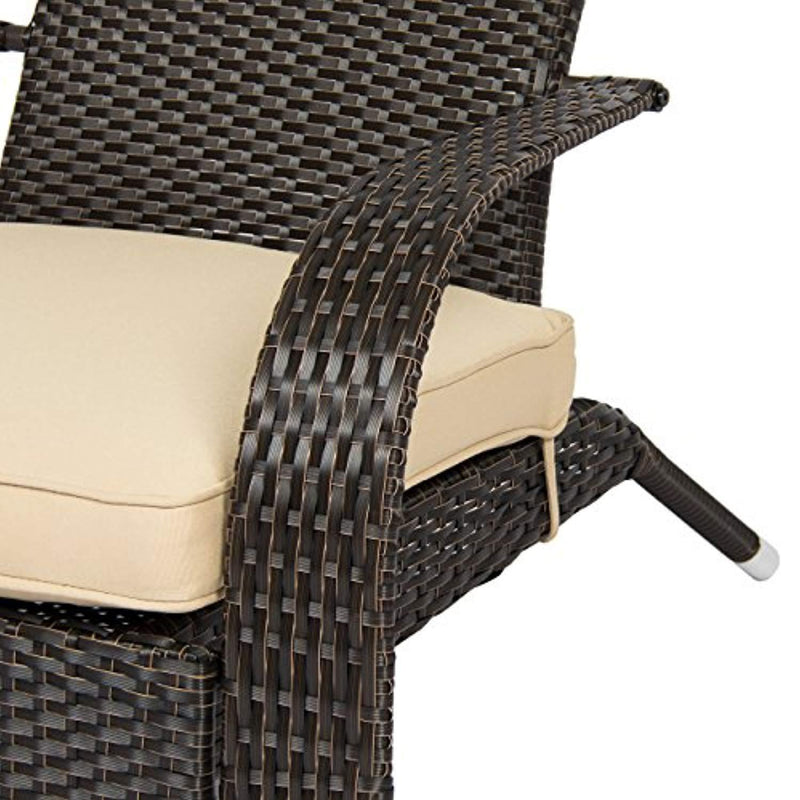 Best Choice Products All-Weather Wicker Adirondack Chair for Backyard, Patio, Porch, Deck - Beige