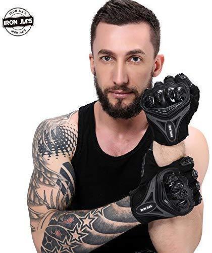 Motorcycle gloves Full finger durable for road racing bike summer spring Powersports support touch screen BLUE-M