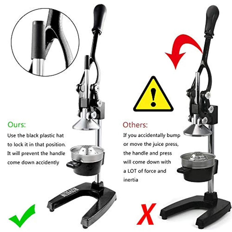 ROVSUN Commercial Grade Citrus Juicer Hand Press Manual Fruit Juicer Juice Squeezer Citrus Orange Lemon Pomegranate (Black)