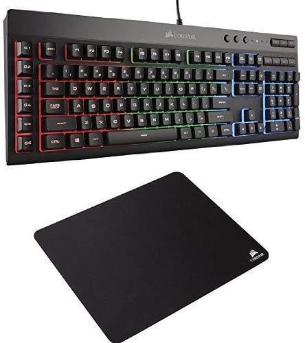 Corsair K55 RGB Gaming Keyboard - Quiet & Satisfying LED Backlit Keys - Media Controls - Wrist Rest Included – Onboard Macro Recording