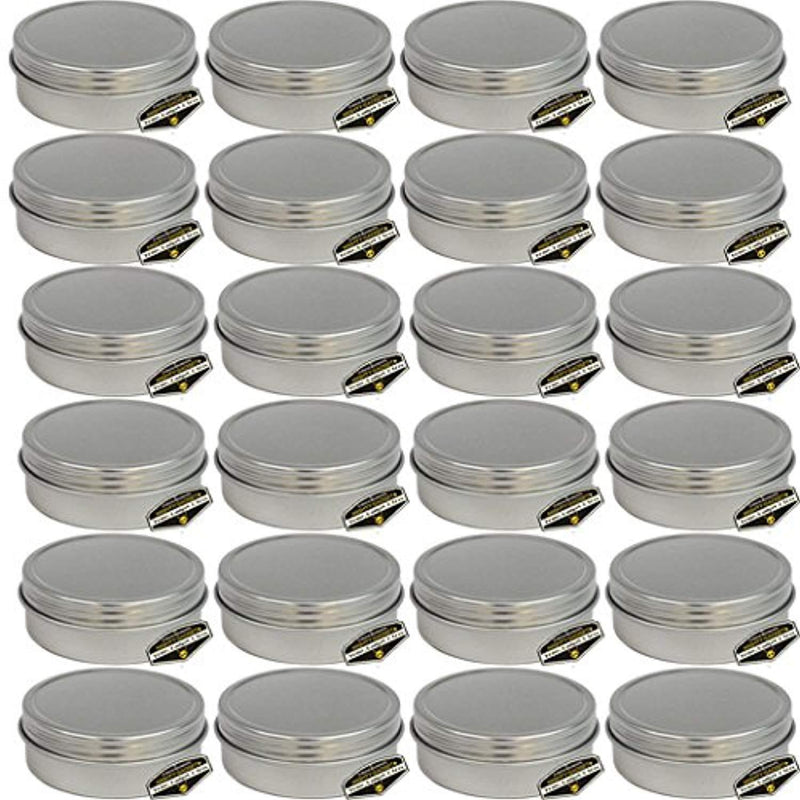 Mighty Gadget (R) 4 oz Round Tins Screw Lid Container (24 pack)