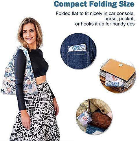 Reusable Grocery Bags Set, Foldable Grocery Bags,Grocery Tote Foldable into Attached Pouch, Polyester Reusable Shopping Bags, Washable, Durable and Lightweight