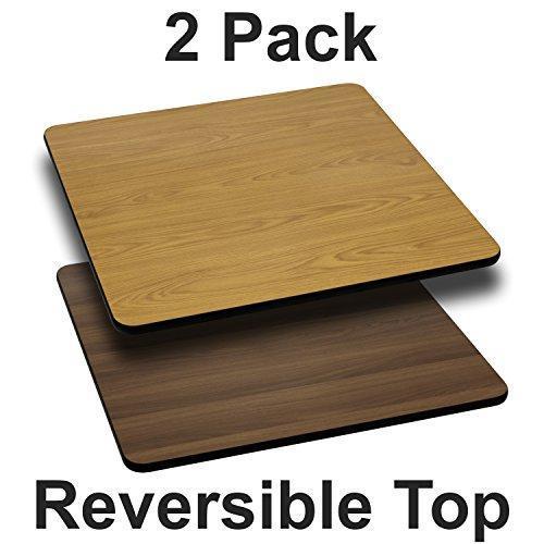 Reversible Laminate Table Top Finish: Black/Mahogany, Size: 36" Square