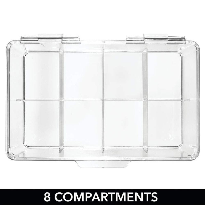 mDesign Stackable Plastic Tea Bag Holder Storage Bin Box for Kitchen Cabinets, Countertops, Pantry - Organizer Holds Beverage Bags, Cups, Pods, Packets, Condiment Accessories - Clear