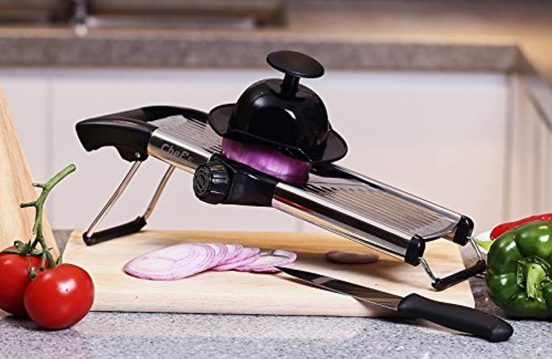 Adjustable Mandoline Slicer by Chef's INSPIRATIONS. Best For Slicing Food, Fruit and Vegetables. Professional Grade Julienne Slicer. With Cleaning Brush. Stainless Steel