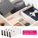 JONYJ Drawer Dividers/Organizer 4 Pack, Adjustable Separators 4" High Expandable from 11-17" for Bedroom, Bathroom, Closet, Office, Kitchen Storage, Strong Secure Hold, Foam Ends, Locks in Place