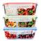 Glass Meal Prep Containers 3 Compartment, MCIRCO Food Storage Container Set with Airtight Locking Lids - Portion Control - Microwave, Freezer, Oven & Dishwasher Safe - BPA Free Containers