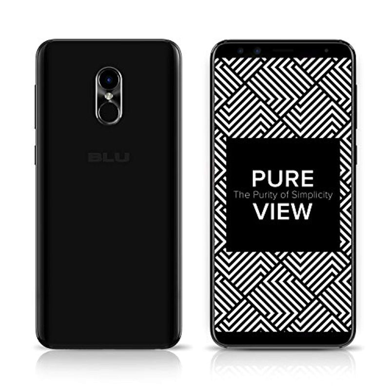 BLU Pure View -32GB +3GB RAM, 5.7” HD+ 18:9 Display Smartphone with Dual Front Selfie Cameras -Black