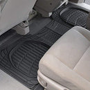 Motor Trend 4pc Gray Car Floor Mats Set Rubber Tortoise Liners w/ Cargo for Auto SUV Trucks