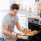 KeShi Kitchen Oven Mitts Set, Oven Mitts and Pot Holders, Heat Resistant with Quilted Cotton Lining, Non-Slip Surface 4 Pieces for Cooking, Baking, Grilling, Barbecue (Gray)