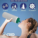 CSBD 32oz Sports Water Bottles, 4 Pack, Reusable No BPA Plastic, Pull Top Leakproof Drink Spout, Blank DIY Customization for Business Branding, Fundraises, or Fitness